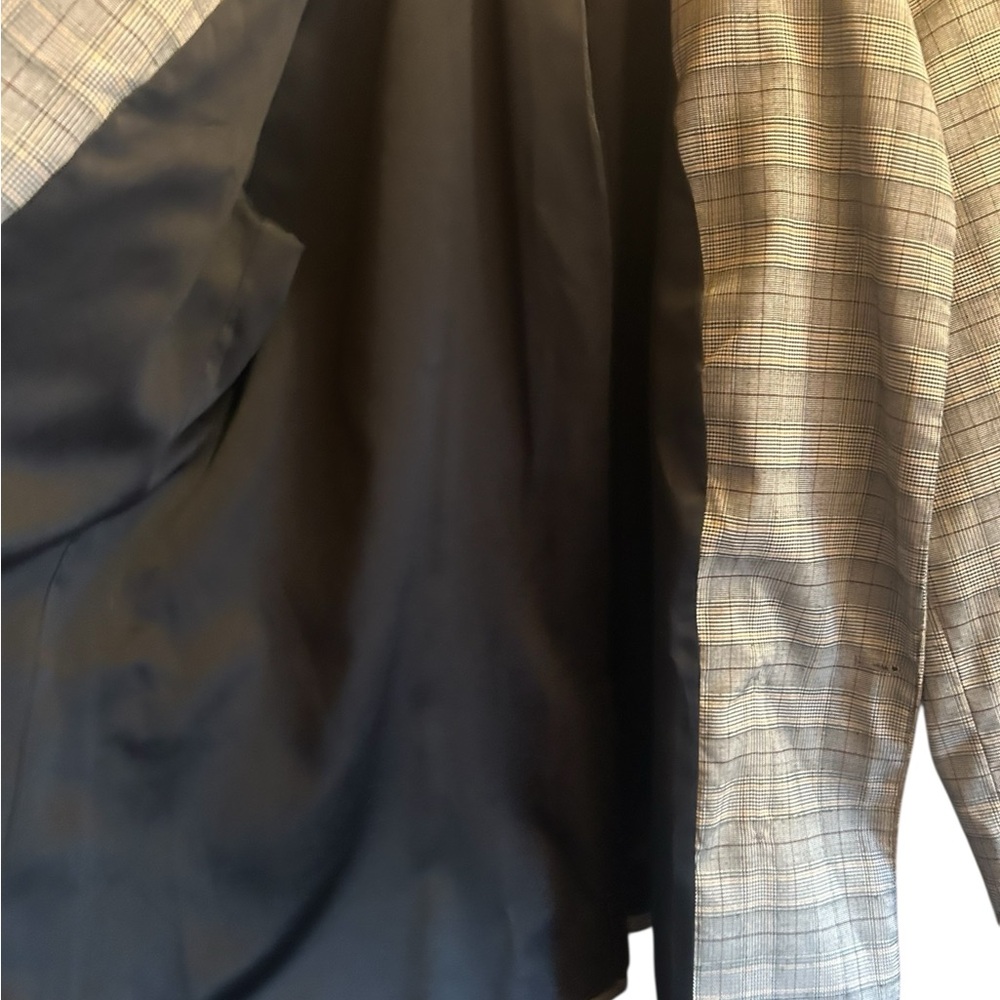 Anthropologie Hutch Glen Plaid Dbl Breasted Black and White Checkered Blazer euc - Picture 9 of 9